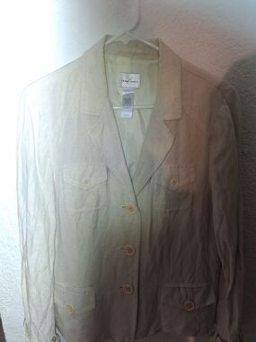 Emma James Women's Cream Linen-Blend Blazer